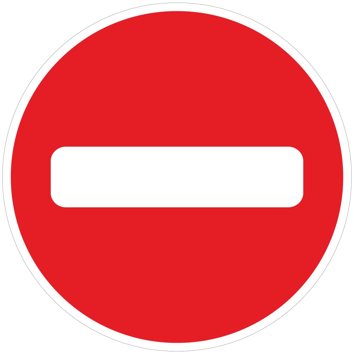 24cm Diameter Rigid Round Laminated Laminated Waterproof and UV Resistant Safety Sign - Prohibited