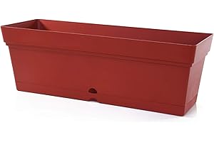 Mintra Home Garden Pot - (19inW x 6.75H, Burgundy) - Window, Planter, Box, Rectangle, Ideal for Planting Flowers, Gardening, Plants, Durable, Indoor, Outdoor, Patio, Lawn and Garden