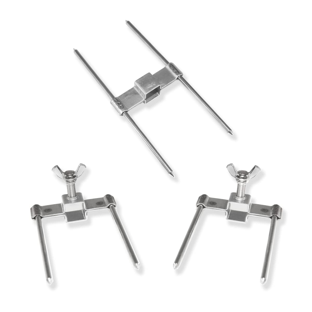 GOLDMAN SERVICE Steel Chicken Rotisserie Skewers Fork Utensil for Professional Grills Universal Replacement for 12mm Swords (3 Pieces)