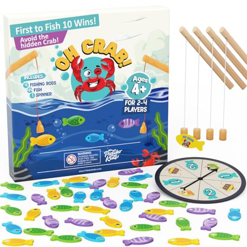 Oh Crab! Preschool Board Games for Kids Ages 4-8 | Fine Motor Skills Toys | Fishing Game, by Pidoko Kids