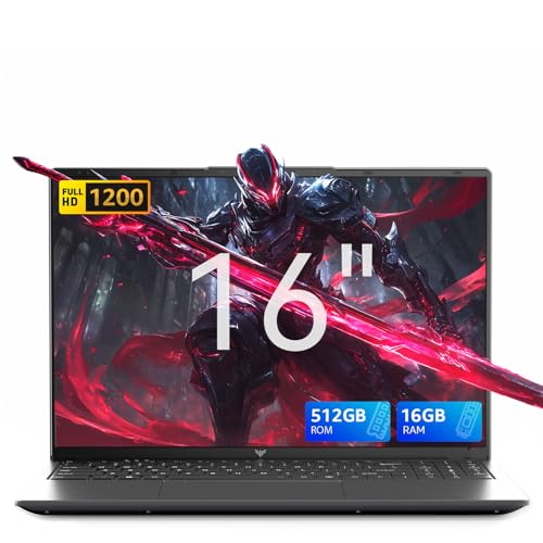 KAIGERR Light Gaming Laptop, ΑΜD Ryzen R2544 Processor, 16inch Laptop Computer with 16GB DDR4 512GB SSD, Windοws 11 Laptop with 1920P FHD Display, WiFi, USB3.2, Type_C