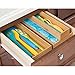 mDesign Wooden Bamboo Drawer Organizer - 12