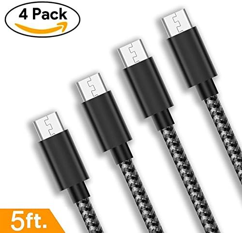 Gopala Micro USB Cable Android Charger [4-Pack 5ft] Nylon Braided Fast Sync&amp;Charging Cord for Android, Samsung, Nexus, LG, HTC, Nokia, Sony, and More