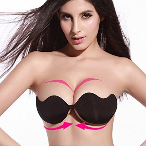Womens Ladies Sexy Reusable Invisible Strapless Self Adhesive Push-up Bra
