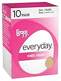 L'eggs Everyday Casual Knee Highs Sheer Toe ST 10 Pair