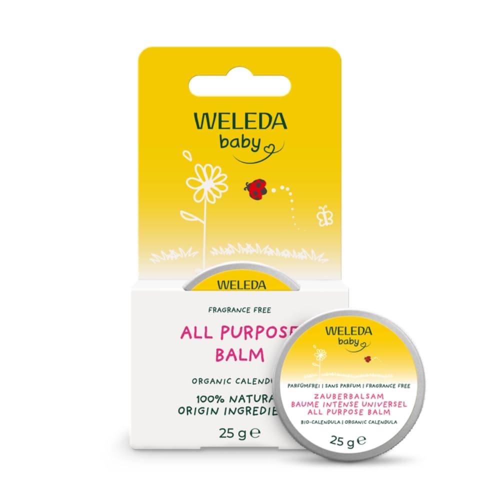 Weleda Baby All Purpose Balm, Baby Balm, Calendula Balm, Recommended by Midwives, Fragrance Free, Dermatologically Tested, Gentle Protection, 100% Certified Natural, 25g