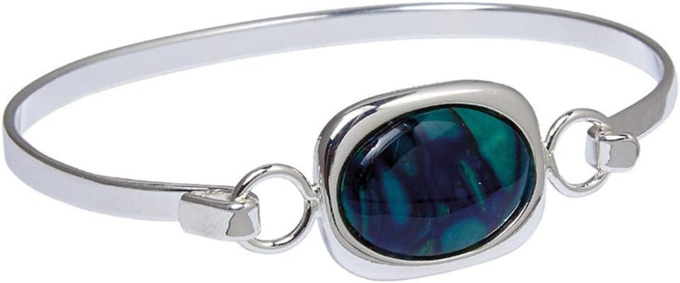 Silver Plated Rectangle Heather Bangle - Handcrafted in Scotland by Heathergems
