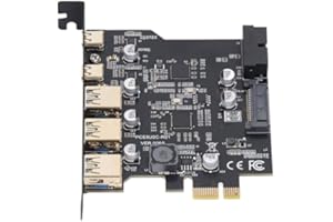PCIe to USB 3.2 Gen 1 Card with 5 Gbps Bandwidth, 3 USB Type A 2 USB Type C 5 Port PCI Express Expansion Card for for Linux f