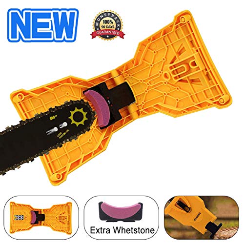 LIUMY Chainsaw Sharpener, Chainsaw Teeth Sharpener Work Sharp Chain Saw Sharpener Chain Saw Blade Sharpener (Fit for Chainsaw Bar with 2 Holes) - Lightweight, Portable and Safe