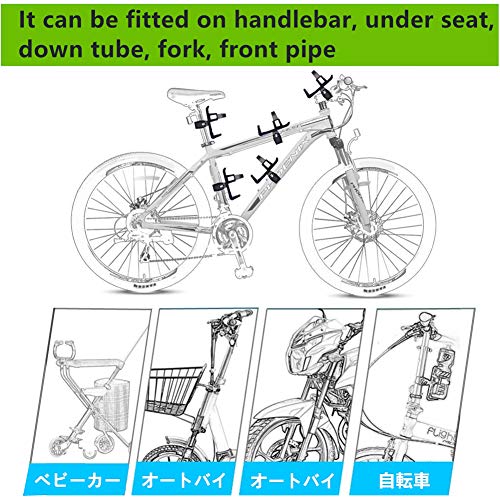 image for ieasky Bike Water Bottle Holder No Screws, 2 Pcs Adjustable Bicycle Wa