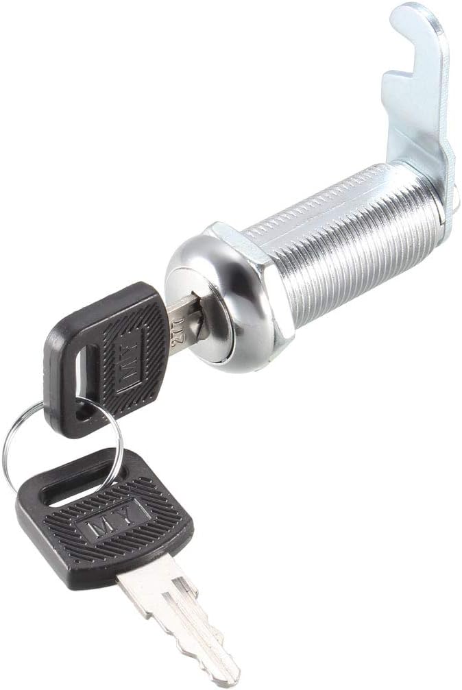 sourcing map Cam Lock 1-1/2" Cylinder Long Cabinet Locks with No.1 Cam, Fits on 1-3/8" Max Thick Panel, Keyed Different 2Pcs - Image 5