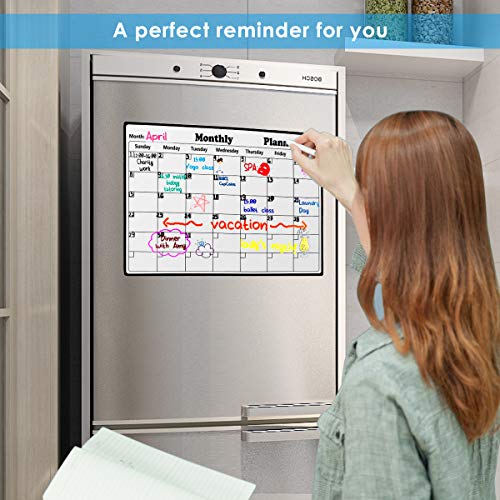 Owlike Dry Erase Monthly Calendar Large Magnetic Calendar Whiteboard Planer for Refrigerator Fridge Office Family Kitchen Wall -Easy Scrubbing - Thumbnail 2