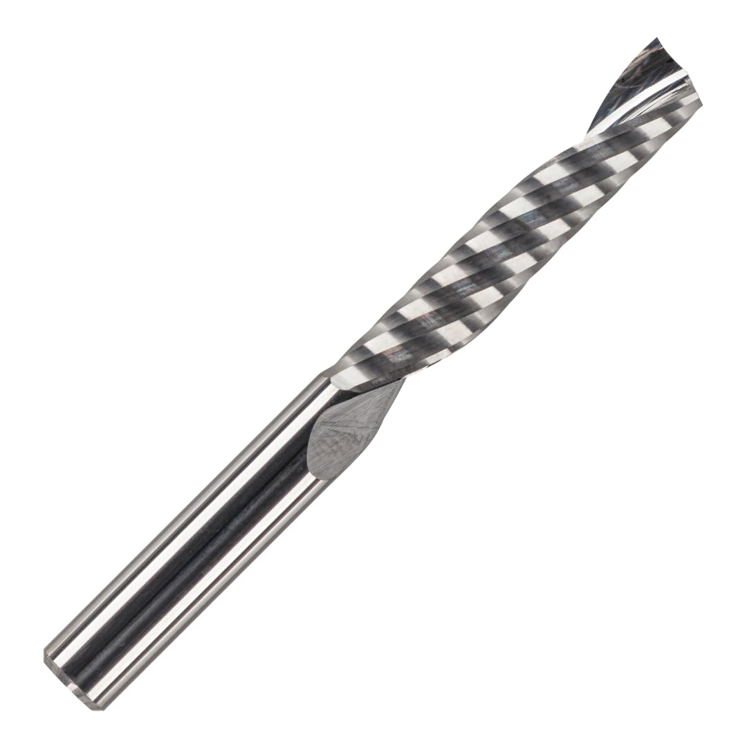 Rennie Tools 6mm x 32mm Flute x 1/4" Shank Solid Carbide Single Flute Spiral Router Cutter Bit End Mill for ACM, Aluminium, PVC, Acrylic and Hard Woods. 6mm Router Bit