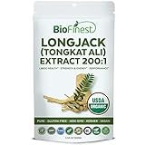Biofinest Longjack (Tongkat Ali) Extract 200:1 Powder - USDA Certified Organic Pure Gluten-Free Non-GMO Kosher Vegan Friendly - Supplement for Performance, Stamina, Strength & Energy (100g)