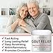Gout Relief Cream - Clinical Strength Gout Support for Toe Finger Elbow Relief, Large 3oz Ultra Strength Arnica, MSM, Menthol, Instant Soothing Relief, Fast-Acting Anti-Inflammatory Relief