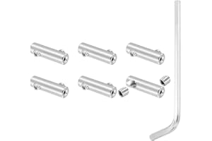PATIKIL 1.5mm Hole Wire Rope Clips Set, 6 Pcs 304 Stainless Steel Double Holes Lock Cable Clamps Clip with M4 Hexagon Screws 