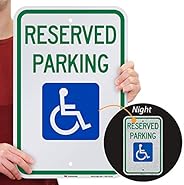 "Reserved Parking" Federal Handicap Parking Sign By SmartSign | 12" x 18" 3M Engineer Grad
