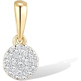 Santuzza 10K Solid Gold Genuine Diamond Simple Dainty Pendant Without Chain for Women