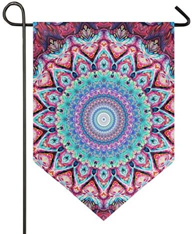 MALPLENA Mandala Art Center Pattern Season Garden Flags Garden Flags - Double Sided Outdoor Holidays Yard Flags Holidays Flags
