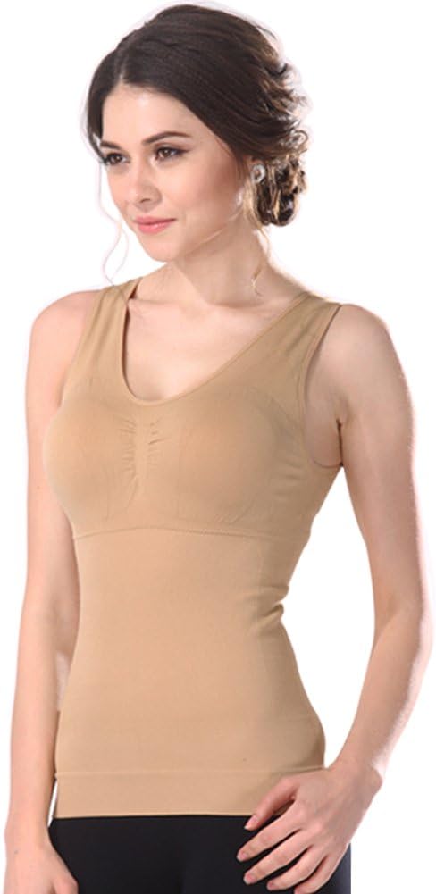 ZODEYIWomen’s Cami Shaper Tank Top with Built in Removable Bra Body Shaper Camisole