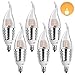 LEDMO E12 LED Candelabra Bulb, 7W E12 Base, Warm White 2800K LED Candle Bulbs, 60 Watt Incandescent Bulb Equivalent, 630 Lumens LED Bulb Lights, Non-dimmable Chandelier(6 Pack)