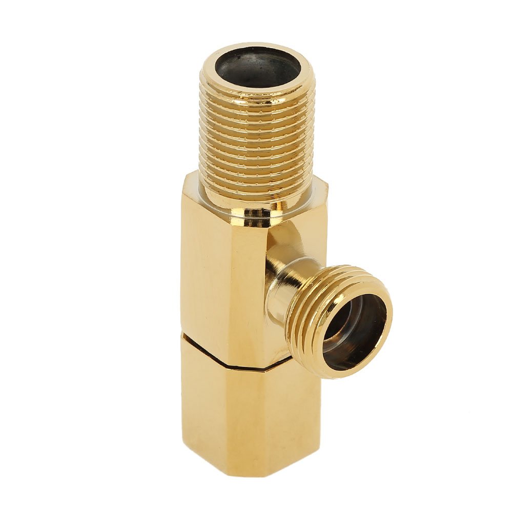 Angle Stop Valve, Brass Hot Cold Water Valve Shut Off Faucet Angle Valve Bathroom Toilet Mixer Tap Shower Accessory