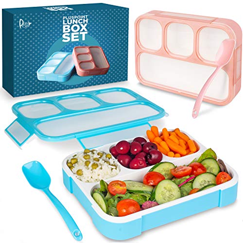 Leakproof Bento Lunch Box Set With 4 Compartments 2 Food Prep & Meal