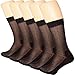 5-Pack Men's ultra Thin Breathable Cotton Dress Socks Brown, Blue, Navy, Grey size Large