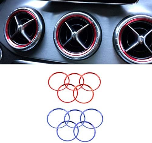 JohnJohnsen Car styling Air Condition Air Vent Outlet Ring Cover Trim Decoration for Mercedes Benz AMG Accessories (red)