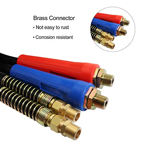 boeray 3 in 1 15 Ft Length Wrap Heavy Duty 7 Way Truck Tractor Trailer Rig Electric Cable Wrap Cord ABS & Air Line Hose Assembly - Thumbnail 6