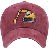 Excavator Toddler hat Kids Baseball Cap Washed Vintage for Boys Girls Age 2-8