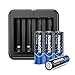 TENAVOLTS Rechargeable AA Battery Lithium 2775 mWh AA Rechargeable Batteries, Constant Output at 1.5V, Quick Charge Less Than 2 Hours, 2775 mWh Electrical core Power - 4 Counts with Charger primary
