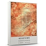 Rosetown Map Poster, Saskatchewan Map Art