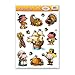Holiday Designs Thanksgiving Window Cling Decorations - 4 Large Sheet Sets Featuring Turkeys, Pilgrims, Leaves, Pumpkins, Cornucopia and Other Fall Themes