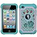 iPod 4 Case, iPod Touch 4 Case, MagicSky [Shock Absorption] Studded Rhinestone Bling Hybrid Dual Layer Armor Defender Protective Case Cover For iPod Touch 4th Generation - Owl