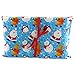 VZWraps North Pole Buddies Reusable Christmas Bag - Santa, Snowman, Reindeer on Blue Fabric (Large 20 Inches Wide by 27 Inches High)