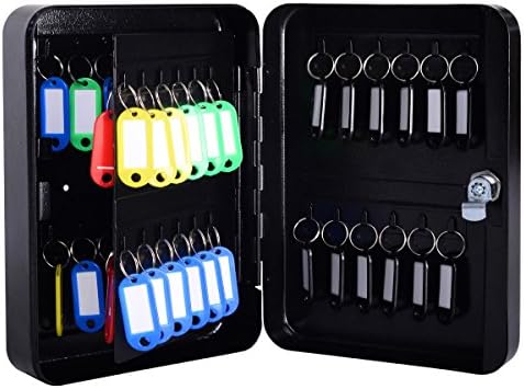48 Metal Safe Hook Key Box w/Tag Home Car Lock Storage Case Cabinet Wall Mount