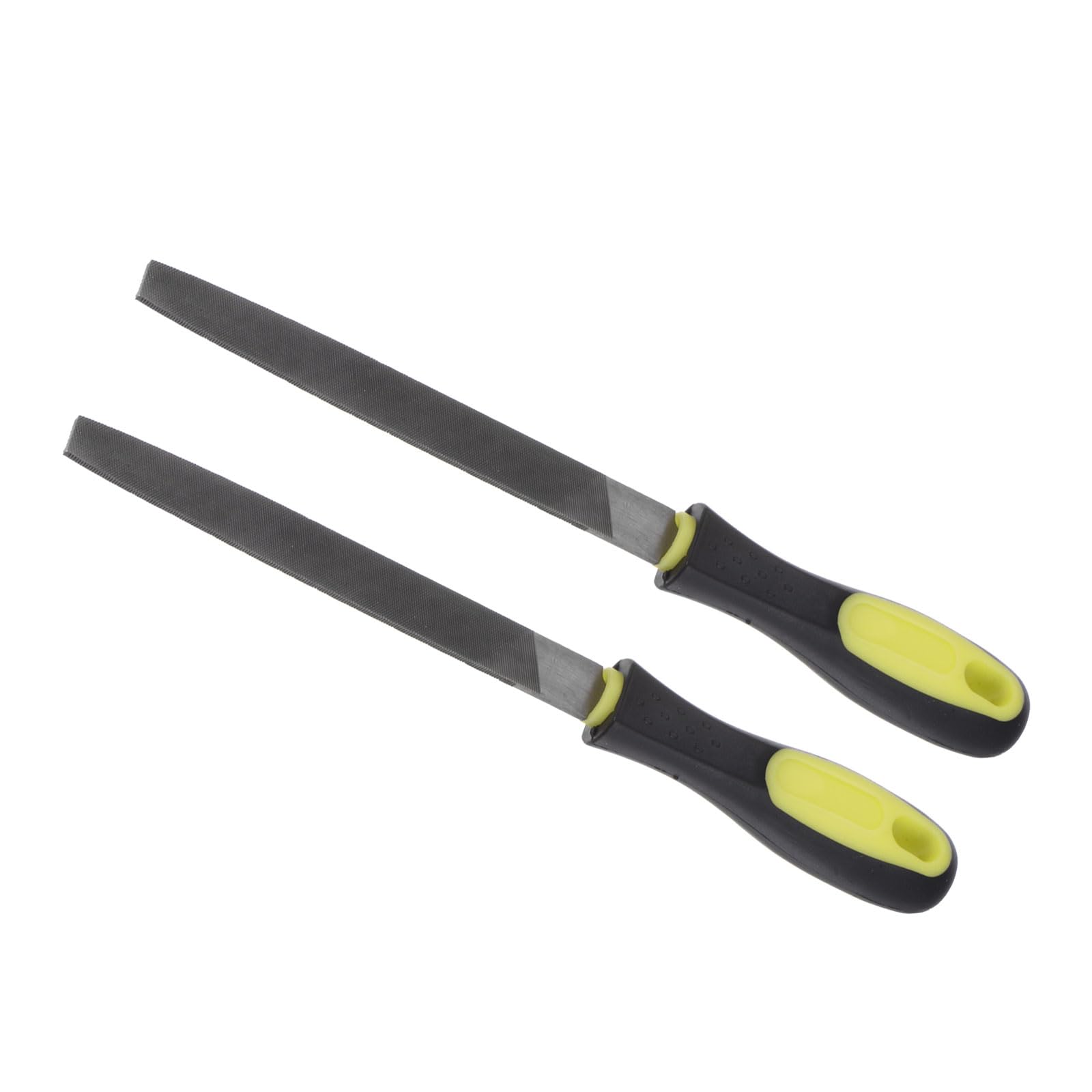 CoCud Flat File, | 6 Inch File Length |, High Carbon Steel Medium Cut File Hand Rasp with Anti-Slip Grip Handle - (Applications: for Shaping Metal Wood Plastic), 2-Pieces