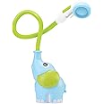 Yookidoo Baby Bath Shower Head - Elephant Water Pump and Trunk Spout Rinser - for Newborn Babies in Tub Or Sink (Blue)