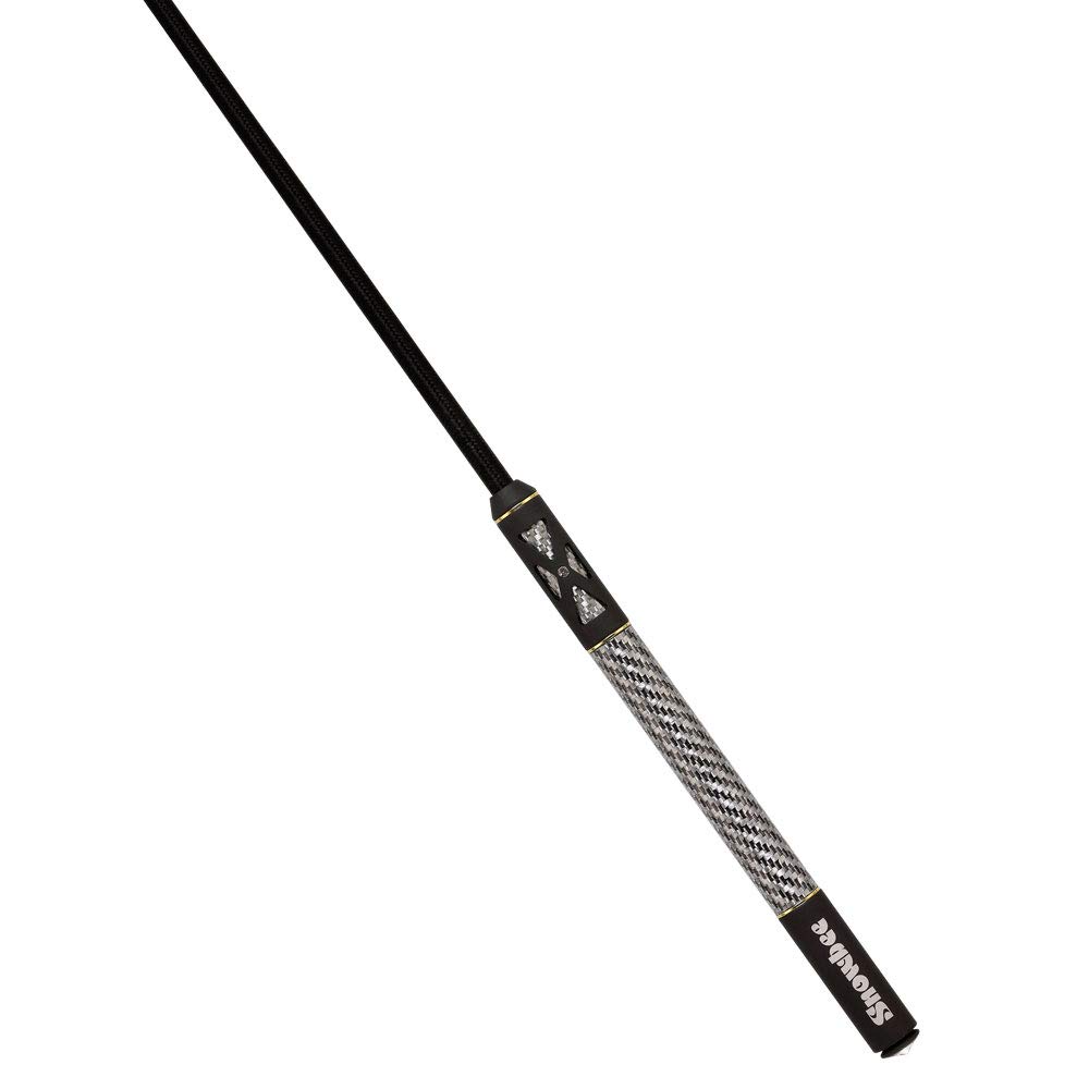 Snowbee Horse and Pony Venus Dressage Pro Whip, Black - High-Quality Horse Riding Crop With Luxury Nylon Thread Shaft & SWAROVSKI Crystals - Size 110cm