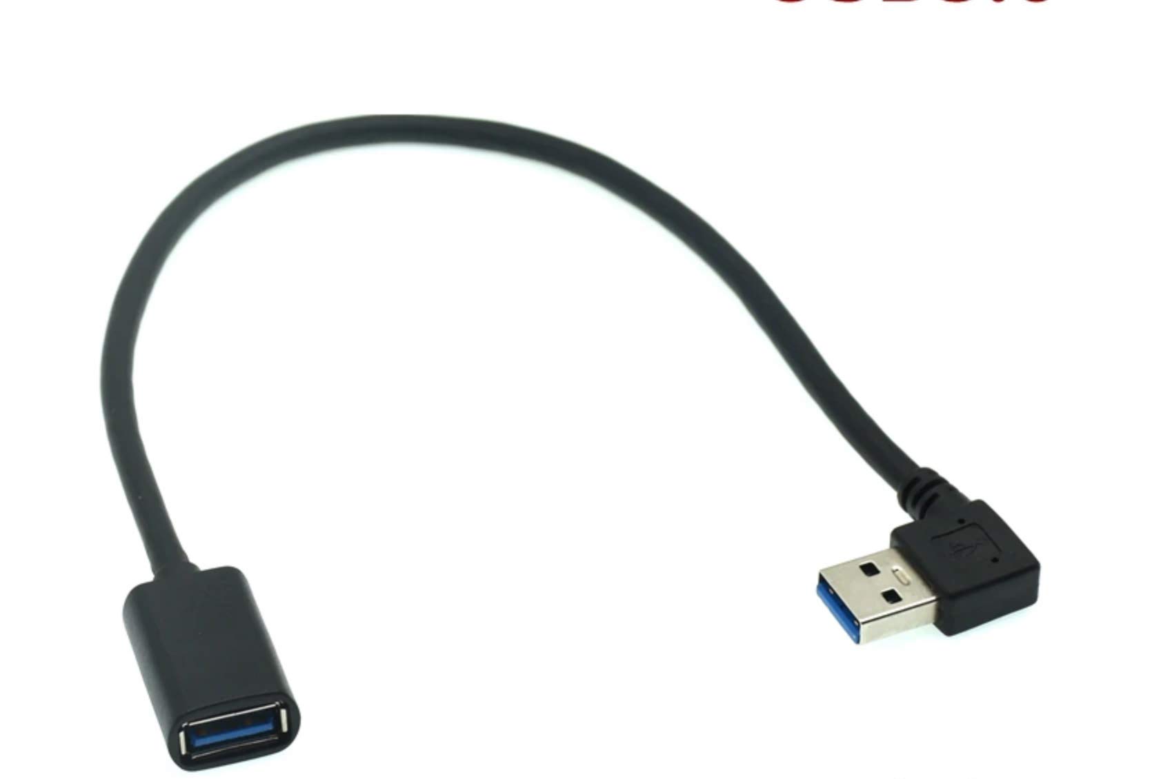 innov8 USB 3.0 Extension Cable, USB 3.0 Type A Male to Female Data Sync Extender for Data Charging USB Stick, Printer, PS4/5, USB Hub, External Hard Drive, Laptop | Right Angle | 0.3m