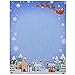 Pipilo Press Holiday Letter Sheets - 8.5 x 11 In, Blue, 96 Sheets, Santa in Sleigh - Decorative Printer Paper - Writing Paper