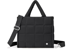 WESTBRONCO Puffer Crossbody Bags for Women Quilted Tote Bag Puffy Weekender Overnight Bag Nylon Shoulder Handbag