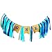 First Birthday Party Decorations- Burlap Highchair Banner “ONE“with High Quality Blue Ribbon-Nautical Theme Decoration,Party Photo Props for 1st Birthday Baby Boy, Perfect For Birthday Celebration