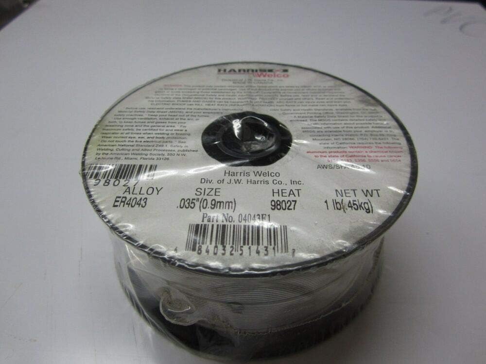 HARRIS ALUMINUM WELD WIRE 4043 .035 1#SPOOL (PART NO. 04043F1) NEW