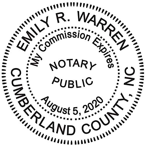 Round Notary Stamp for State of North Carolina Self Inking Stamp Top