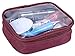 Scout Jump TSA Approved Small Clear Durable Toiletry Bag for Domestic/International Travel | Quart Size for 3-1-1 Compliant Toiletries/Cosmetics/Accessories in Carry-On Luggage (Burgundy)