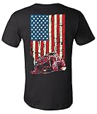 American Flag Jeep Cherokee XJ T Shirt (Design on Back)