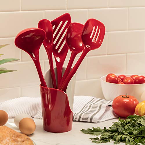 Hutzler Melamine Cooking Utensils and Crock Set, 6pc, Red Pricepulse