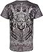 Sakkas TG527T Cross, Sword and Shield Metallic Silver Embossed Cotton Mens T-Shirt - Charcoal/X-Large